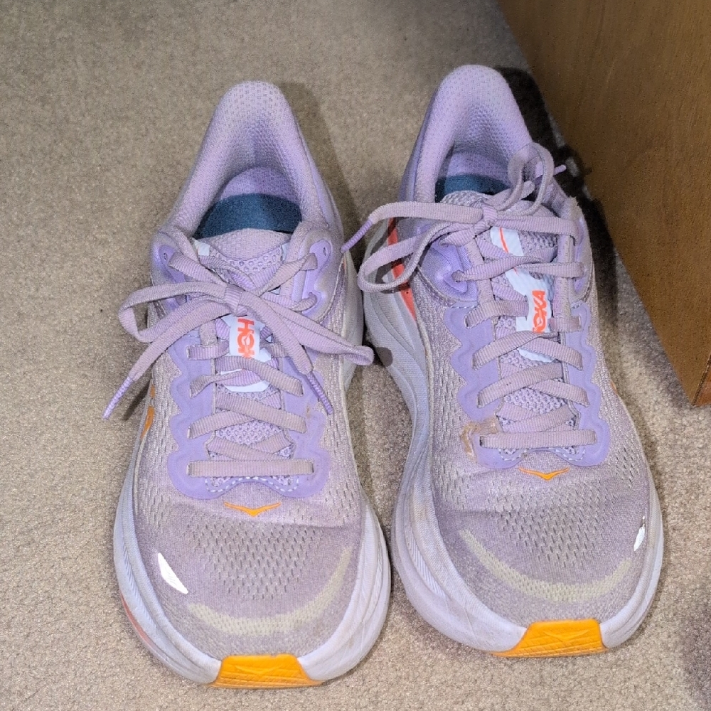 Hoka Women's Lavender and Orange Sneakers